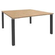 Table carrée Lounge 140x140 cm chêne clair/carbone