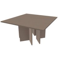 Table carrée pieds croix 140 x 140 cm Quatuor coloris chêne gris