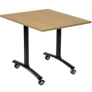 Table carrée plateau mélaminé pivotant Axe - Manutan Expert