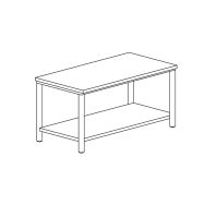 Table centrale avec étagère basse gamme 600- TE146/1