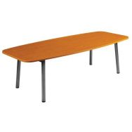 Table de Reunion Tonneau 210 Merisier Pieds Alu