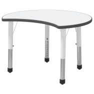 Table de forme demi-lune Rony avec pieds réglables T1à 4 blanc-MIRPLAY School