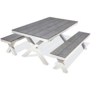 Table de jardin Annecy 175x100cm blanche