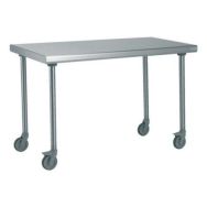 Table de préparation inox 1200cm roulettes reconditionnée