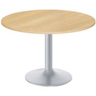 Table de réunion 100xH73,5 cm ép.25mm chêne clair/gris alu