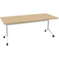 Table de réunion 180x80x73 POP-UP - Chêne/Blanc