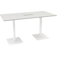 Table réunion haute 210x100cm GREKO Gris/Blanc