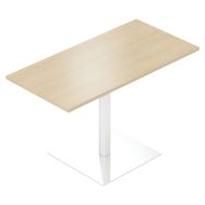 Table de réunion Lila hauteur 72 cm rectangulaire 1 pied embase carrée - MBA