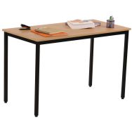 Table de réunion Narval rectangulaire 130 x 65 cm coloris hêtre/noir