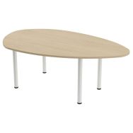 Table de réunion Tubo galet 200 x 123 cm Chêne Blanc