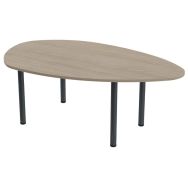 Table de réunion Tubo galet 200 x 123 cm Chêne Gris Anthracite