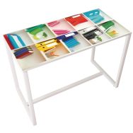 Table de réunion haute  6 personnes coloris Décor - Manutan Expert
