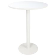 Table de réunion haute Easy Office pied métal Ø 80 cm Blanc - Manutan Expert