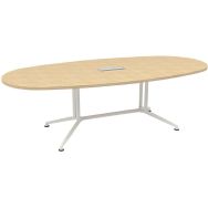 Table de réunion ovale 240x110x72 X-TIME - Chêne/Blanc