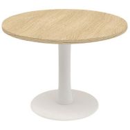 Table de réunion ronde 100cm pied tulipe Chêne/Blanc
