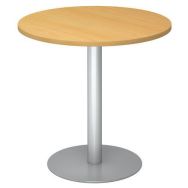 Table de réunion ronde 80cm hêtre/alu