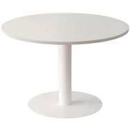 Table de réunion ronde Ø 115 cm Easy Office plateau Blanc pied blanc