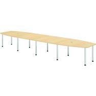 Table de réunion tonneau - 10 pieds chromés - 520x130cm - Hammerbacher