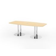 Table de réunion tonneau à pieds colonnes - 220x103 cm - Hammerbacher