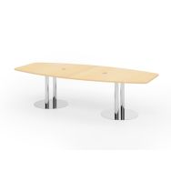 Table de réunion tonneau à pieds colonnes - 280x130 cm - Hammerbacher