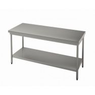 Table de travail centrale inox avec étagère - Hupfer