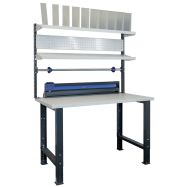 Table de travail et d'emballage avec porte-rouleau et coupe