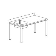 Table du chef gamme 600, bac à gauche- TC1BG106/1- TC1BG106/1