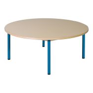 Table fixe Chloé plateau beige 4 pieds ronde - Mobidecor