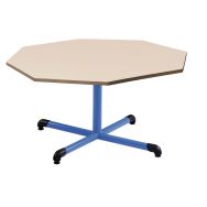 Table fixe Chloé plateau beige pied central octogonale - Mobidecor
