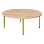 Table fixe Chloé plateau hêtre 4 pieds ronde - Mobidecor