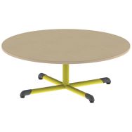 Table fixe Chloé plateau hêtre pied central ronde - Mobidecor