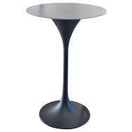 Table haute Muse Ø 70 cm céramique/alu - gris/graphique