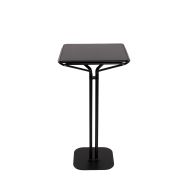 Table haute Pause carrée 60x60 plateau laqué noir