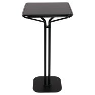 Table haute Pause carrée 60x60 plateau métal noir
