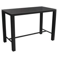 Table haute Stonéo 140 x 74 cm céramique/alu - graphite