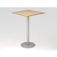 Table haute de réunion carrée-80x80cm-Chêne-Argent