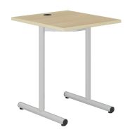 Table informatique Hubbe 60x70 cm -T6 stra chants polypropylène - hêtre/gris