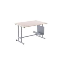 Table informatique fixe Lata 120 x 80 cm - Gris alu RAL 9006
