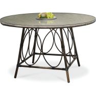 Table jardin Ushuaia Ø125cm marron+textilène lin