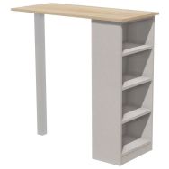 Table mange debout + rangement Identité - argent - chêne