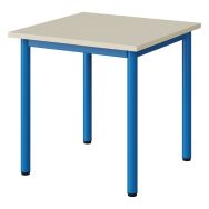 Table maternelle Atlas plateau mélaminé beige ABS 60x60 T3 bleu