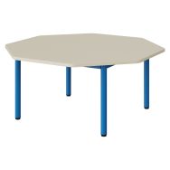 Table maternelle Atlas plateau mélaminé beige ABS octogonale 120 cm T1 bleu