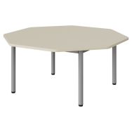 Table maternelle Atlas plateau mélaminé beige ABS octogonale 120 cm T1 gris