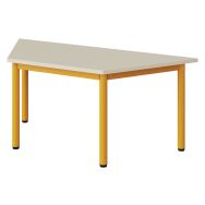 Table maternelle Atlas plateau mélaminé beige ABS trapèze T1 jaune