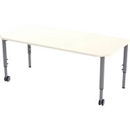Table mobile Géométra rectangulaire 130x60 cm stratifié T1 à 4 Blanc