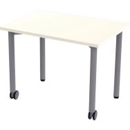 Table mobile Géométra rectangulaire 70x50 cm mélaminé T1 Blanc
