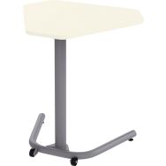 Table mobile Nomade trapèze 60° mélaminé T6 Blanc