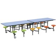 Table mobile Solution junior rectangul. 12 sieges-L245 T3 light blue/multicolore