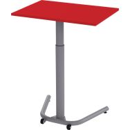 Table mobile réglable Up & Down rectangle 70x50 cm mélaminé H71 à 116 cm Rouge