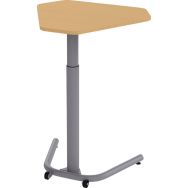 Table mobile réglable Up & Down trapèze 60° stratifié H. 71 à 116 cm Hêtre